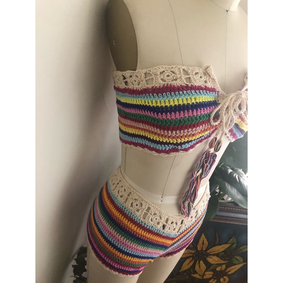 Handmade Cotton-Crochet Colorful-Swimsuit - Picture 4 of 7